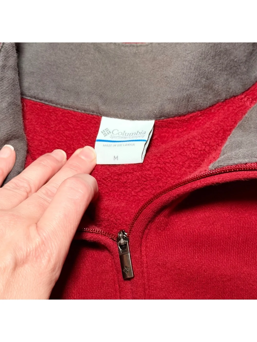 Columbia Red 1/4 Fleece Pullover Sweatshirt Medium